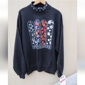 NWT 90s Jerzees NuBlend XL Four Season Sweater Sweatshirt Black Grandma